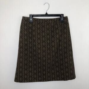 Boden Brown Floral Geometric Skirt Size 8